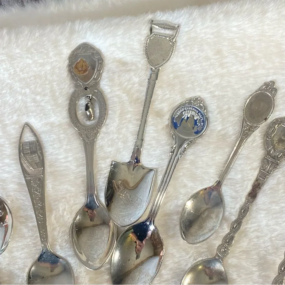 Vintage Souvenir Spoons Assorted Lot Set of 17 Crafting Projects Jewelry Making